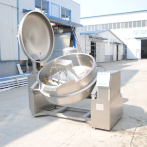 Industrial Commercial Tilting Vacuum Horizontal Cooking Mixer With Lid