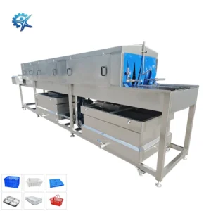 Industrial Crate Washing Machine Automatic Plastic Basket Cleaner for Food Processing