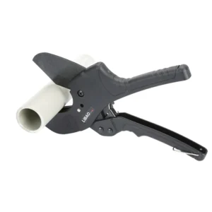 Industrial DIY Grade Ratcheting Clamp On PVC Pipe Cutter with 1-1/4 Capacity for PVC and PEX Pipes