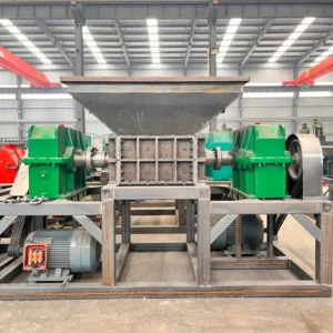Industrial Double Shaft Automatic Waste Shredder with Motor for Plastic Metal Wood Mixed Material Shredding Machine