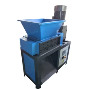 Industrial Double Shaft Shredder Machine with Gear and Pump for Plastic Metal Scrap Recycling 300-500kg/h Capacity
