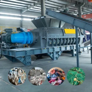 Industrial Plastic Film Foam Textile and Fabric Straw Spiral Screw Shredder for Ton Bags Woven Bags