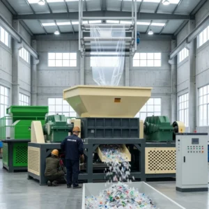 Industrial Plastic Pipe Film Shredder PPT PET HDPE PP PE Plastic Waste Processing Machine