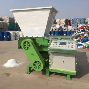 Industrial Single Shaft Shredder for PE PP Plastic Film Scraps and Woven Sacks Recycling with Hydraulic System