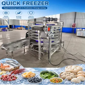 Industrial Spiral Chiller Freezer PLC Automated Large Scale Freezing System Customizable Cold Storage Equipment