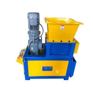 Industrial Waste Film Bottle Bag Strap Tire Recycling Double Shaft 3kW Plastic Shredder Machine High Safety Multi Voltage Pump
