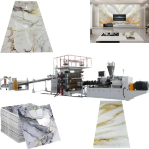 Interior Wall Panel Decoration UV Coating Multi color 1220x2440mm 3mm Thickness UPVC Marble Sheet Making Machine Twin screw High