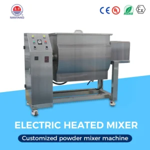 Jacketed Electric Heating Ribbon Blender Hand Tilting Unloading Mixer 100L 200L 300L Trough Type Horizontal Mixing Machine