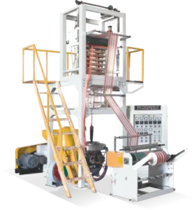 Jiana SJ45*2 Three Layer HDPE PP LDPE Double Colour Stripe Film Blowing Machine Two Color Extruder High 70kg h Output Blown Film