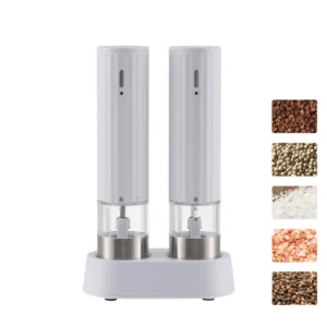 LED Light Plastic ABS Rechargeable Electric Adjustable Refillable Pepper Spice Grinders Automatic Salt Pepper Grinder