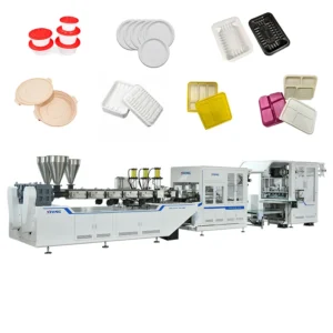 Labor saving Vacuum Forming Machine for Corn Starch Degradable Disposable Plastic PLA Lunch Box Packaging Production Line