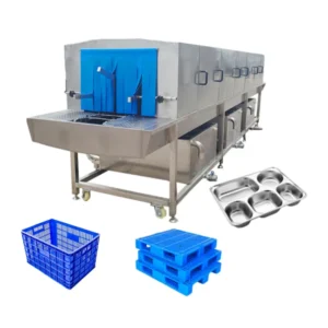 Low Water Consumption SUS 304 Basket Washer Machine Industrial Plastic Crate Tray Washing Machine