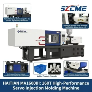 MA160 Ton Horizontal Hydraulic Injection Molding Machine Gearbox PLC Motor Pump Bearing Multi-Functional Durable Safe