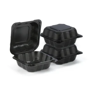 MFPP Clamshell Food Container Disposable Takeaway Hinged Plastic Lunch Box Meal Prep Food Containers for Hamburger
