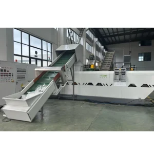 MOOGE Double Screw Motor PLC Double Stage Plastic Recycling Granulator Bearing LDPE PP HDPE Efficient Granules Water Ring