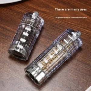 Manual Explosion proof Drop Resistant Plastic Adjustable Pepper Grinder Fast Grinding Transparent Seasoning Bottle