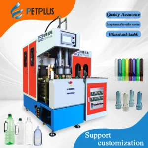 Mitsubishi PLC Semi Automatic PP PC PET 2 Cavity 50ml 2L Blow Molding Machine with Motor & Pump