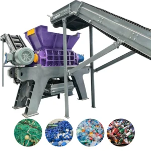 Municipal Solid Waste PE PP PVC Pipes Plastic Films Plastic Bottles Double Shaft Shredder