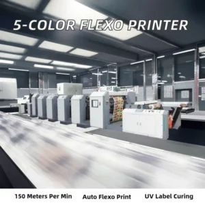 New Single Servo Petal Type Flexographic Printer for Paper Plastic Bag Card Printer with 5 Color 150m min Speed Easy Operation