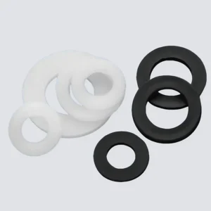 Nylon Plastic Insulation Flat Washer Various Sizes in Black and White Custom Sizes for Various Applications