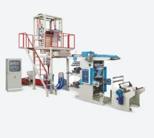 Online Two Color Flexo Printing PE Plastic Film Blowing Machine Production Line for Blown Film