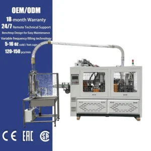 PE/PLA Coated Automatic Paper Cup Making Machine 120 150PCS min 5 16oz for Tea/Water/Juice with Pump ISO/CE Certified