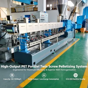 PET Twin Screw Extrusion Granulator 100 1000kg h Strand Pelletizing for Plastic Recycling Pellets Machine