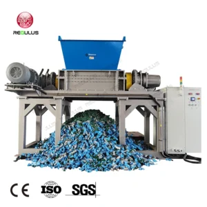 PP HDPE Trash Barrel PMMA Advertisement Board Grinding Grinder Plastic Reusing Shredding Machine Double Shaft Shredder
