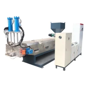 PP PE Film Plastic Granulator With Double Degassing and Noodle Cutter Single Stage Recycling Pelletizing Machine