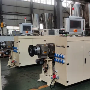 PS 80-28 Parallel Twin Screw Plastic Extruder for PVC HDPE PPR Pipe Decking