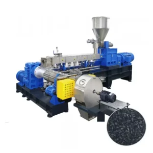 PVC Hffr XLPE Cable Compound Black Masterbatch Twin Single Screw Tandem Two Stage Extruder Machine