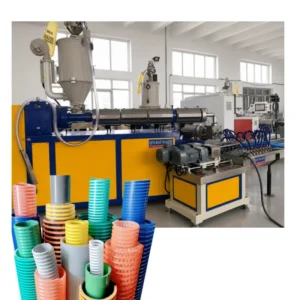 PVC PU Spiral Rib Pipe Profile Wound Structured Wall Flexible Hose Extruder Machine