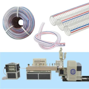 PVC Rib Steel Wire Fiber Reinforced Suction Spiral Spring Pipe Hose Plastic Extruder Semi Automatic High Output Extrusion Making