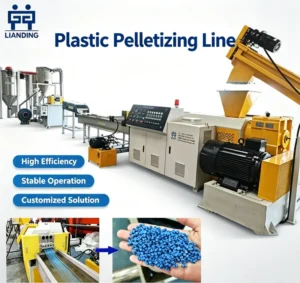 Plastic Film Pelletizer Extruder Waste PP PE Film Recycling Granulating Line With CE Certified