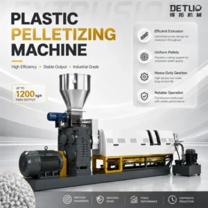 Plastic Granulator Machine Recycling Line Pelletizer PP PE Film Waste Plastic Bottle Flakes Pellet Making Extruder