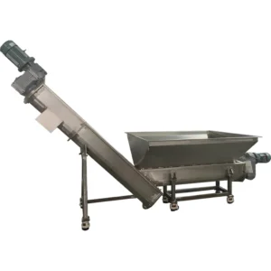 Plastic Powder Particle Material Screw Feeder Stainless Steel Inclined Spiral Conveying System with Hopper