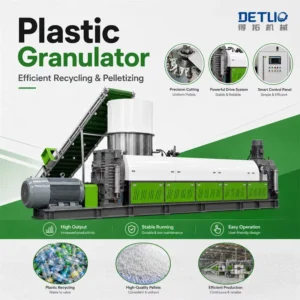 Plastic Recycling Machine Pelletizer Granulator for Waste Film Bottle Flakes Pellet Making Line Low Noise Stable Running