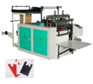 Plastic T shirt Bag Making Machine With Punching Machine Flat Bags Automatic LDPE HDPE Plastic Shopping Bags Making Machine