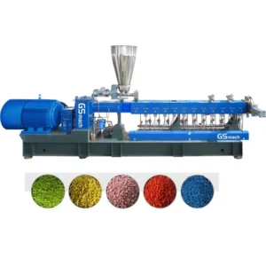 Plastic and Rubber Twin Screw Extruder Machine for PP PE PVC Masterbatch Pellets Extruding