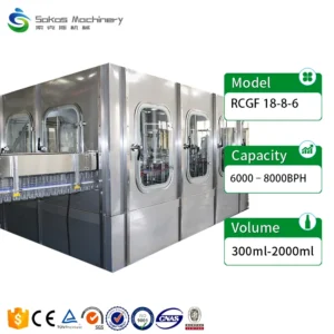 RCGF18-18-6 Complete Small Factory Orange Lemon Juice Filling Machine PET Bottle Juice Filling and Packaging Line