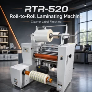 RTR 520 Fully Automatic Hydraulic Hot Melt Label Roll to Roll Laminating Machine with Air Rewind Shaft 220V 20m min