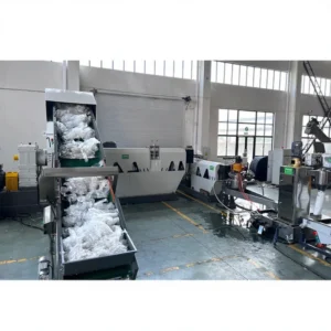 Recycled LDPE LLDPE Plastic Granules Making Machine Double Stage Single Screw Extruder Motor Bearing PLC High-Yield