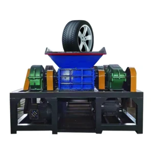 S400 Hard Waste Bottles Plastic Double Shaft Car Rubber Tire Waste Wood Industrial Tyre Food PP Shredder