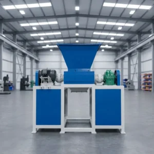 Safety Double Shaft Plastic Shredder Bottle Crusher Machine with Motor Bearing High Capacity 300 500kg h