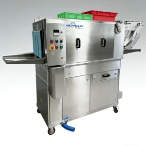 Seafood Chicken Industrial Compact Vegetable and Fruit Plastic Box Basket Tray Crate Washer for Food Factory