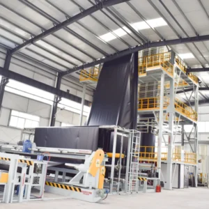 Semi automatic High Output Three Layer Geomembrane Film Blowing Machine with Motor for HDPE LLDPE LDPE 1200 1500kg h 280KWx3