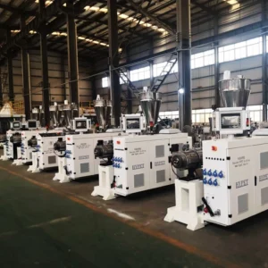 Shenzhen HYPET Conical Twin Screw Extruder for Pvc Pipe Profile Sheet Full Production Machine