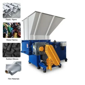 Single-Axis Multifunctional Motor Shredder for Plastic Film Thick-Walled Pipe Hob High Efficiency Durable Shaft Design 380V