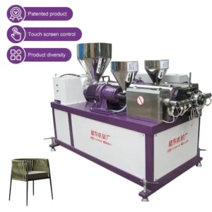 Single Screw LDPE Plastic Rope Rattan Extruding Machine Filament Pelletizing High Productivity