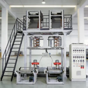 Single Screw Twin Die High Output Low Consumption LLDPE Film Blowing Machine for Plastic Bag Making Biodegradable